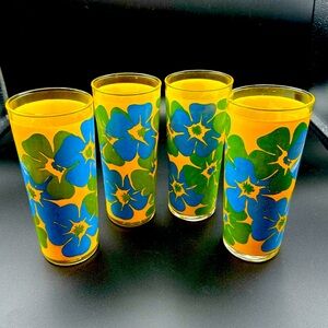 GVC - Retro Hibiscus Tom Collins / Iced Tea glasses - set of 4
